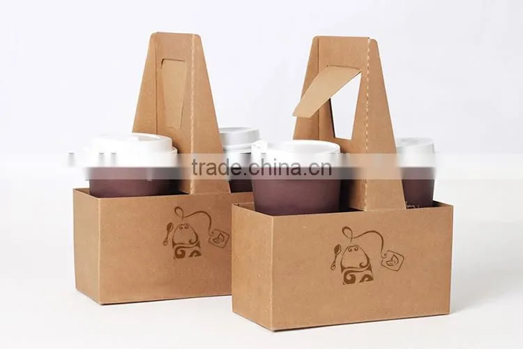 Take away Disposable Kraft Paper Coffee Cup Drink Carrier, coffee paper cup holder