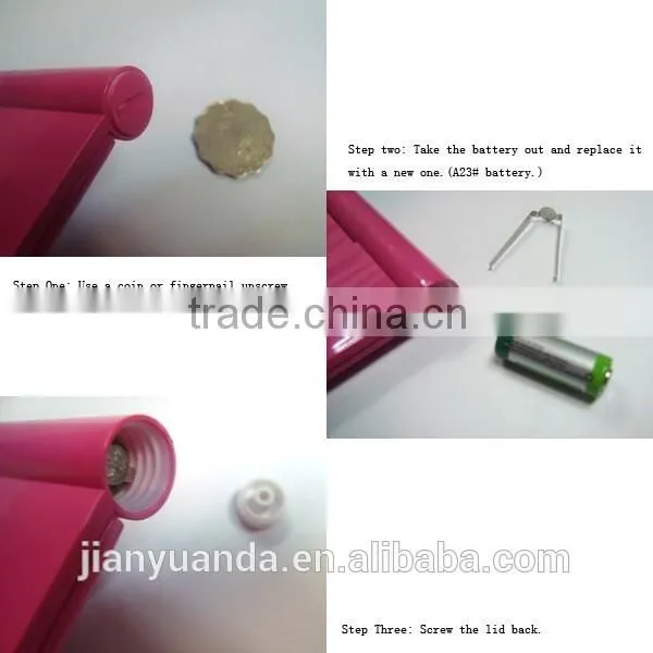 Plastic makeup mirror with led lights / lighting pocket led makeup mirror / square compact led mirror light