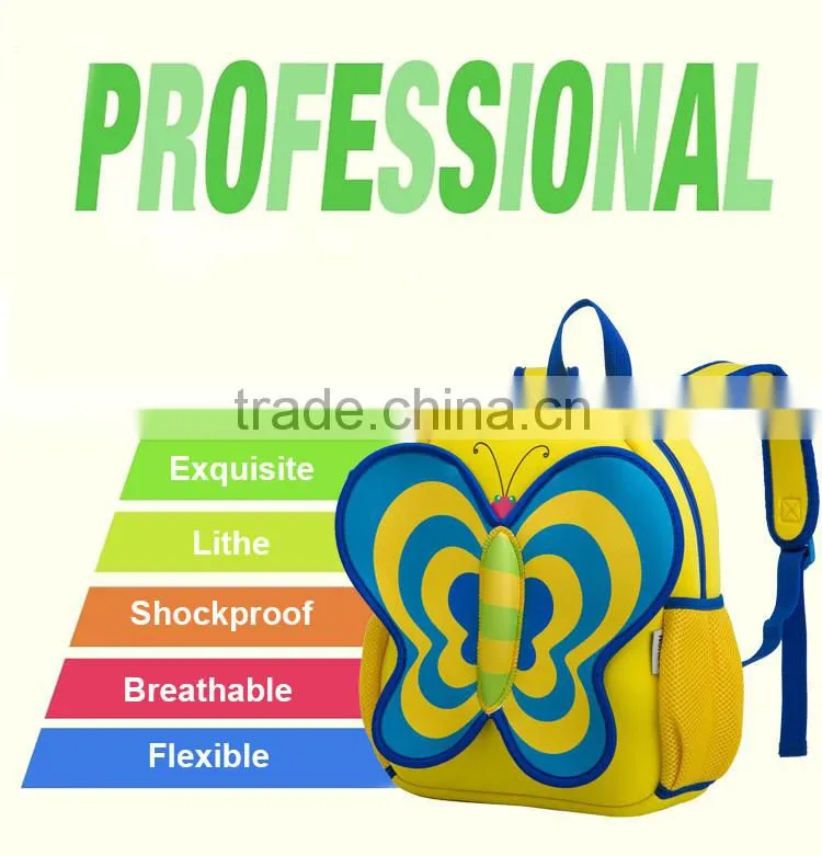 China factory price animal neoprene kids school bag for girls