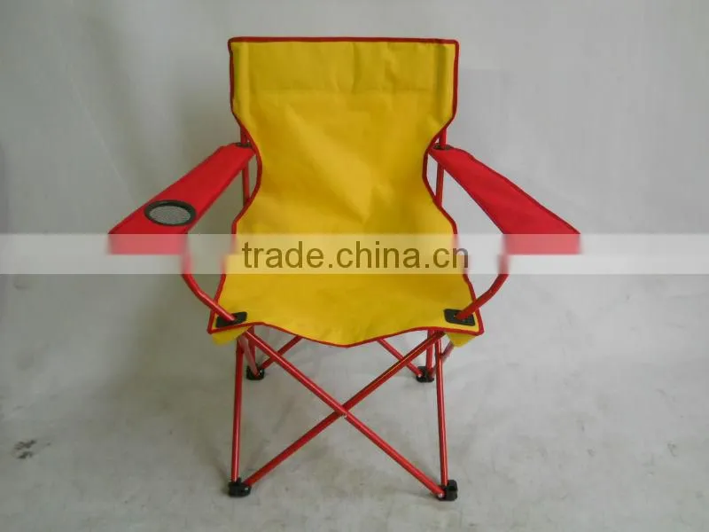 Folding Cheap Yellow Camping Chair With Cup Holder -- Hot Promotion Item
