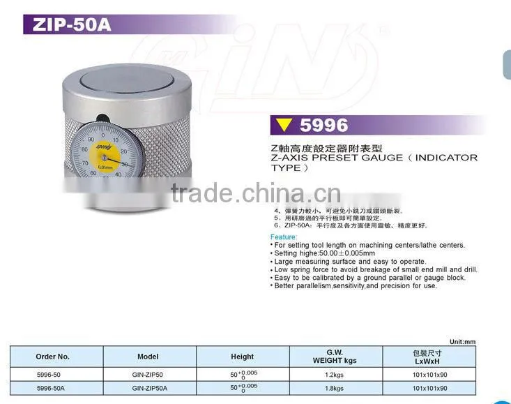 cnc tools parts indicator type preset gauge Z-axis
