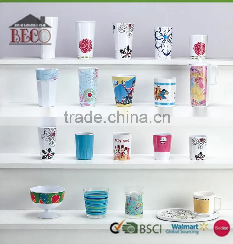 2015 Hot sale round good quality solid color melamine cup