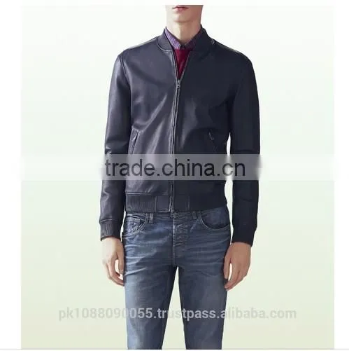 Leather Bomber Jacket Stretchable