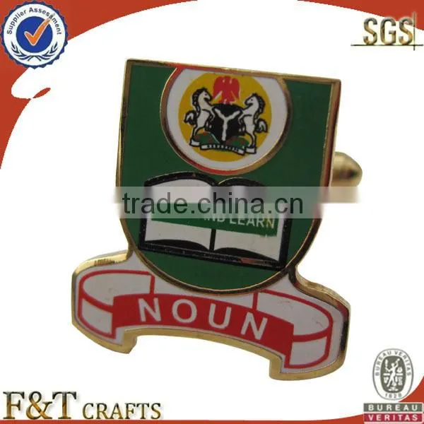 fashionable soft enamel witn expoy custom red logo popular cufflink