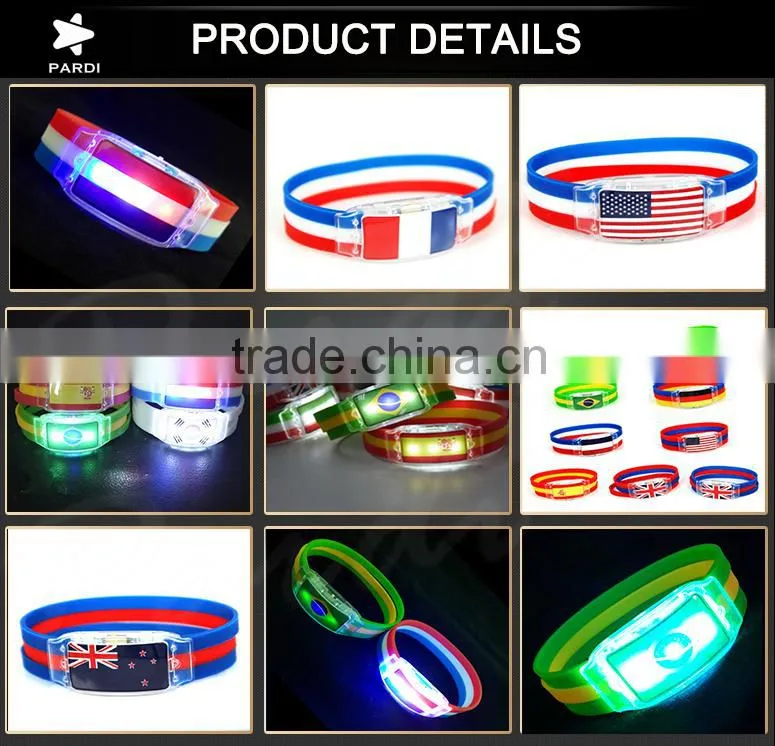 LED flashing flag bracelet with swtich control
