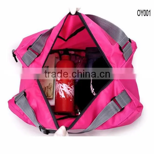 Custom waterproof 210D nylon foldable backpack outdoor travel folding bag