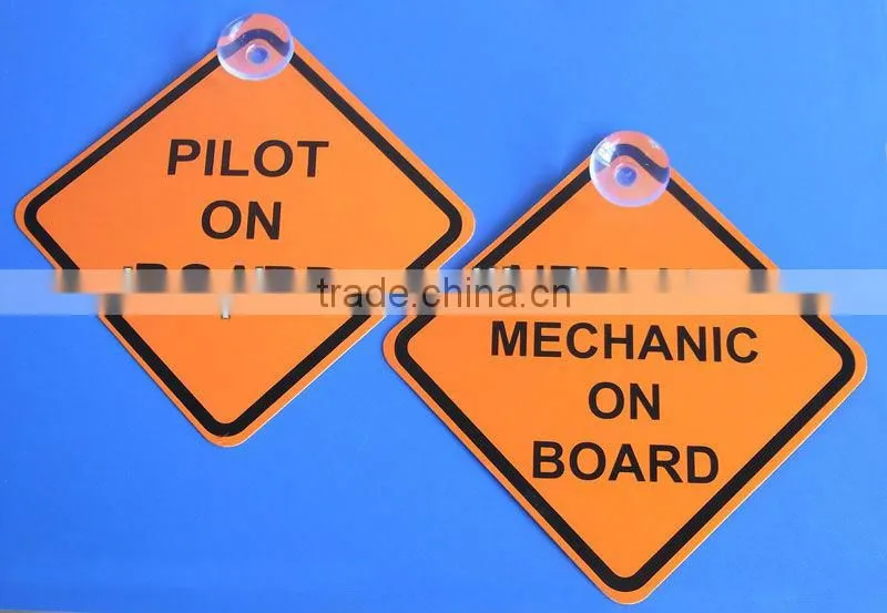 custom plastic baby on board sign plastic sucker