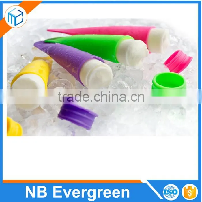 Flexible Durable Silicone Popsicle Mold Snack Cup Ice Pop Mold Ice Cream Mold with Attached Lids