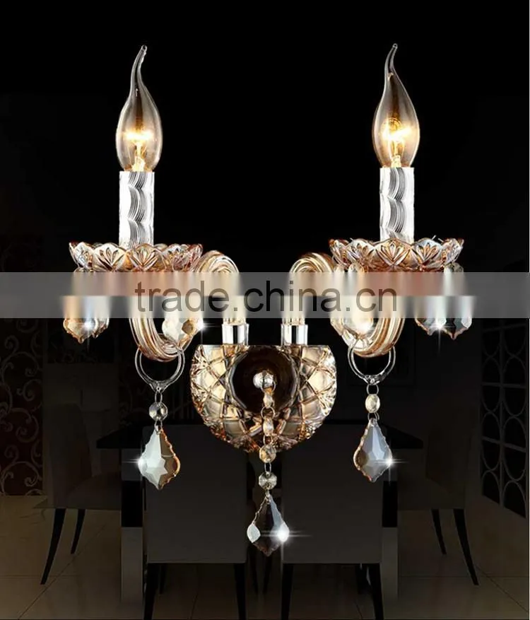 Top Quality European Style E14 LED Wall Lamp Crystal Bedroom Berth Lamp