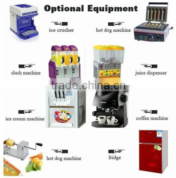 Multicolors Mobile Street Food Vending Cart/movable kiosk/vending trailer for sale