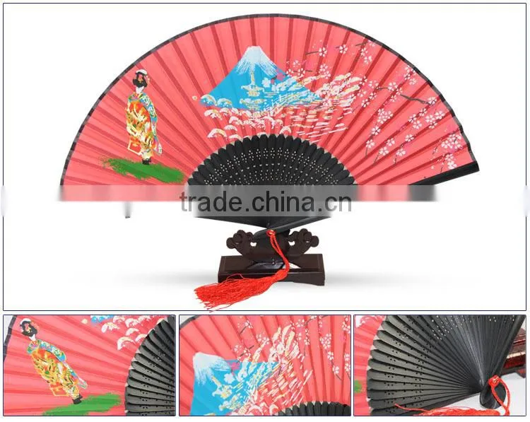 Japanese style silk fabric dancing fans