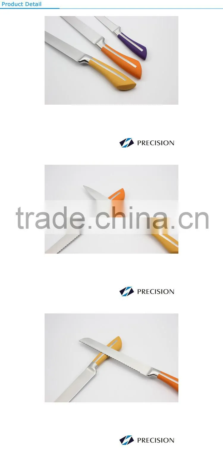 High Quality Colorful Handle Stainless Steel Kitchen Knife Set