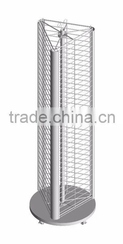 3 Sided Rotating Wire Mesh Table top Display Shelves