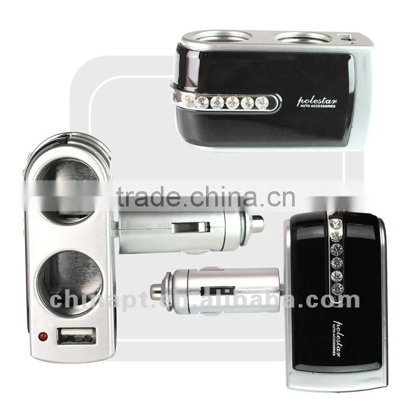 Auto cigarette lighter socket with diamond