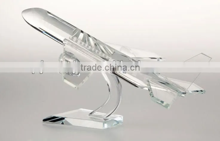 clear crystal plane model For office decoration
