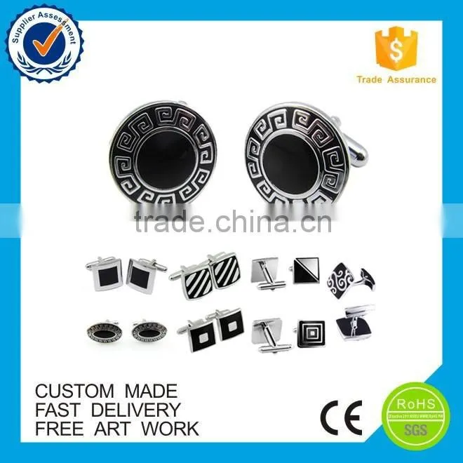 Customized metal hard enamel wholesale snowman cufflinks set