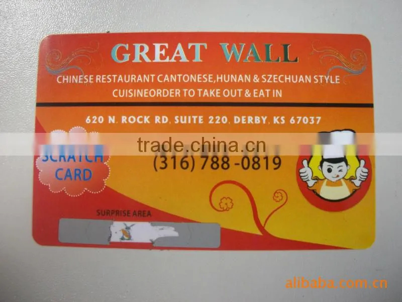 PVC Scratch card