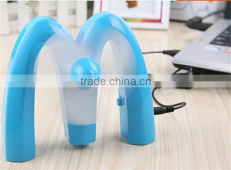 Portable M-Shaped USB Rechargeable Battery Mini Fan For Desktop