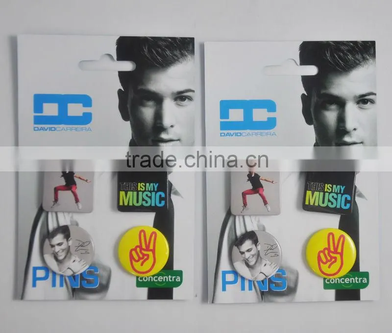 Custom made button plastic badge / cheap pin plastic badge