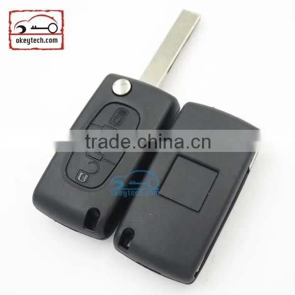 High Quatity Citroen romote flip key shell 3 button 307 blank With battery place 0536 Citroen key case