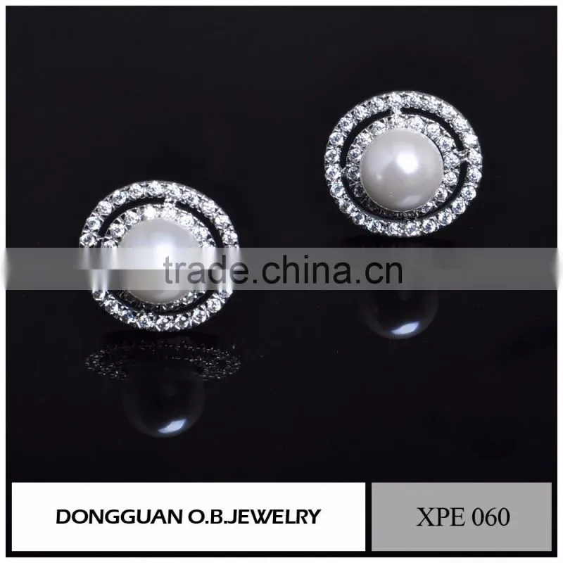 Brass fashion stud earrings, women earrings,diamond earrings fashion jewelry 2016