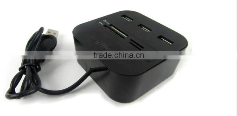 USB Combo with 3 ports high speed USB HUB 2.0 and TF/SD/M2/MS card reader