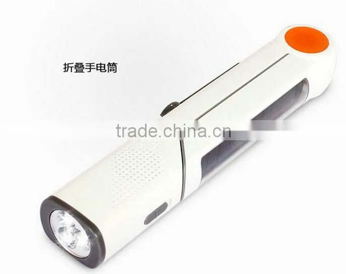 Super Solar Lamp & Dynamo Solar Flashlight & Desk lamp with FM Radio