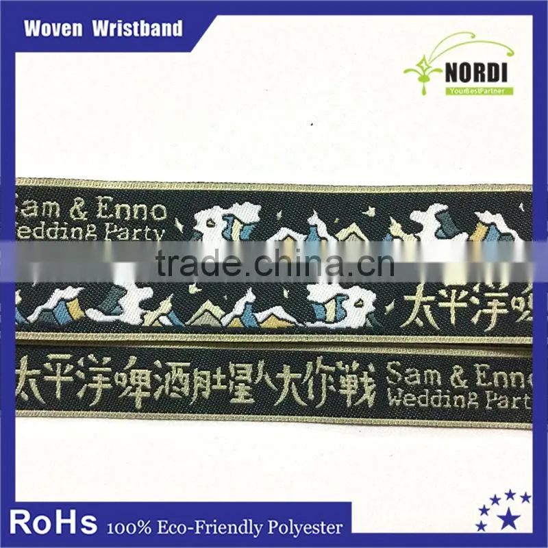 cheap customized 100% polyester wristband for theme festival event &rfid wristband