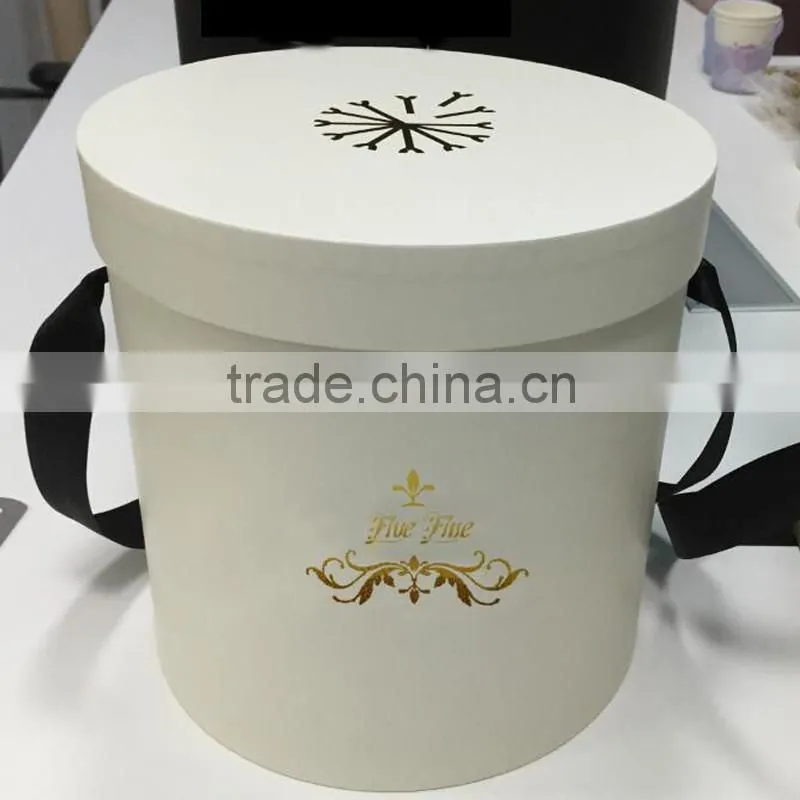 Custom Luxury Cardboard Paper Flower Box with handle