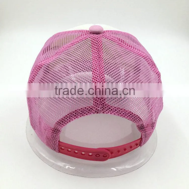 Custom design lovely girl's foam and mesh trucker cap