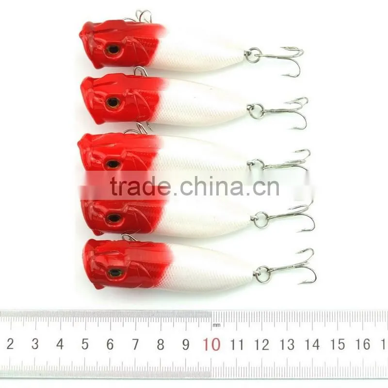 5pcs Plastic Popper Fishing Lures Bass CrankBaits Hooks Tackle 6.5cm/11.8g
