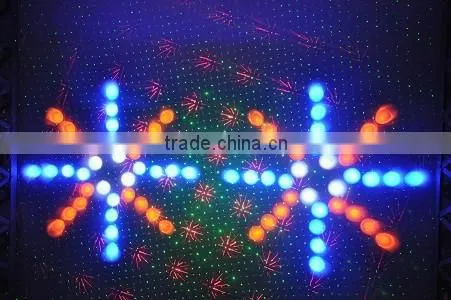 8W RGB LEDs and 150mW RG Fireworks Twinkling Laser Light