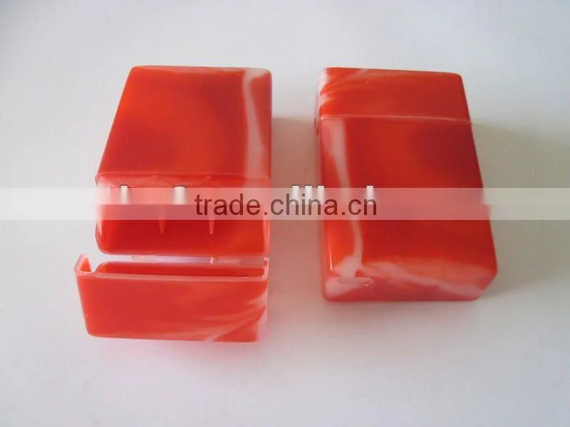 Double color with tape format plastic cigarette case.