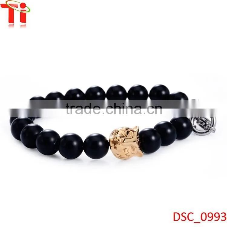 classic design small black gay agate bead bracelet