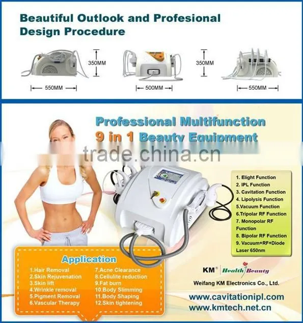9 in 1 multifunctional cavitation ipl for hair remove and body slimming