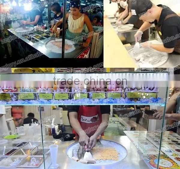 Fruit Flavor Ice Cream Roll from Thailand Fried Ice Cream Machine