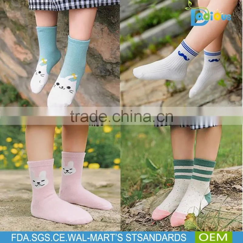 New design hot sale eco hosiery baby socks cartoon fox animal knee high socks
