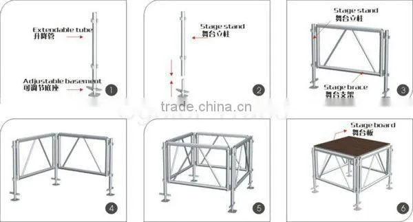 Fashion 4ftx8ft aluminum stage deck festival stage hire from Sgaier