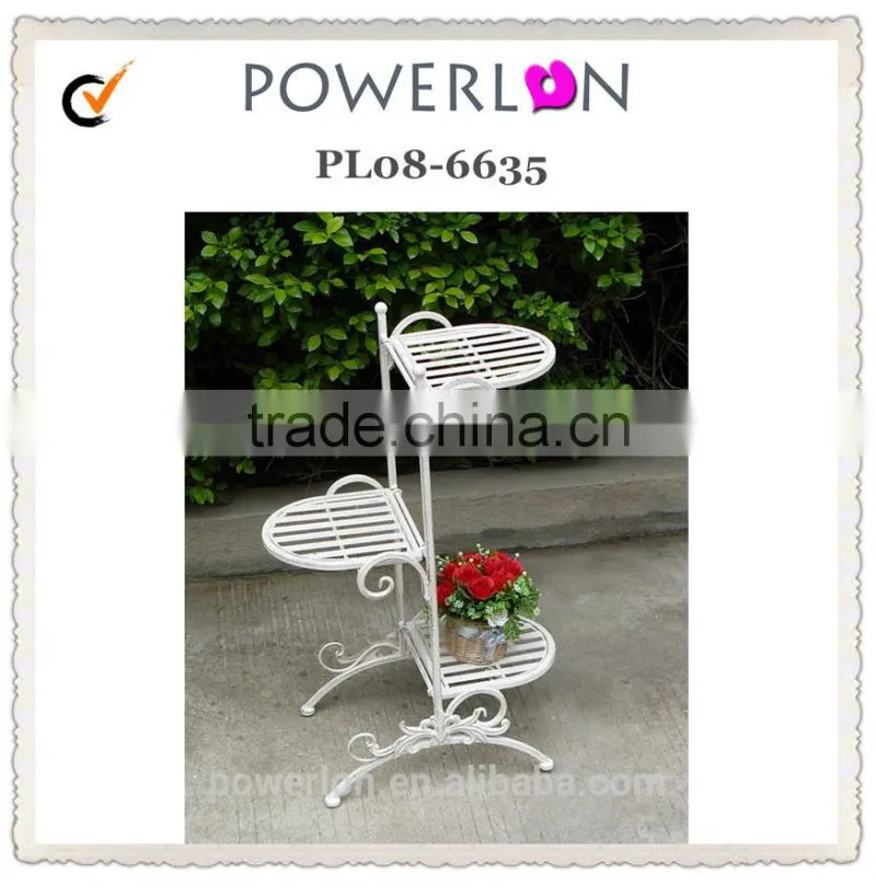 Antique Waterproof Iron Flower Pots Stand For Garden Decoration