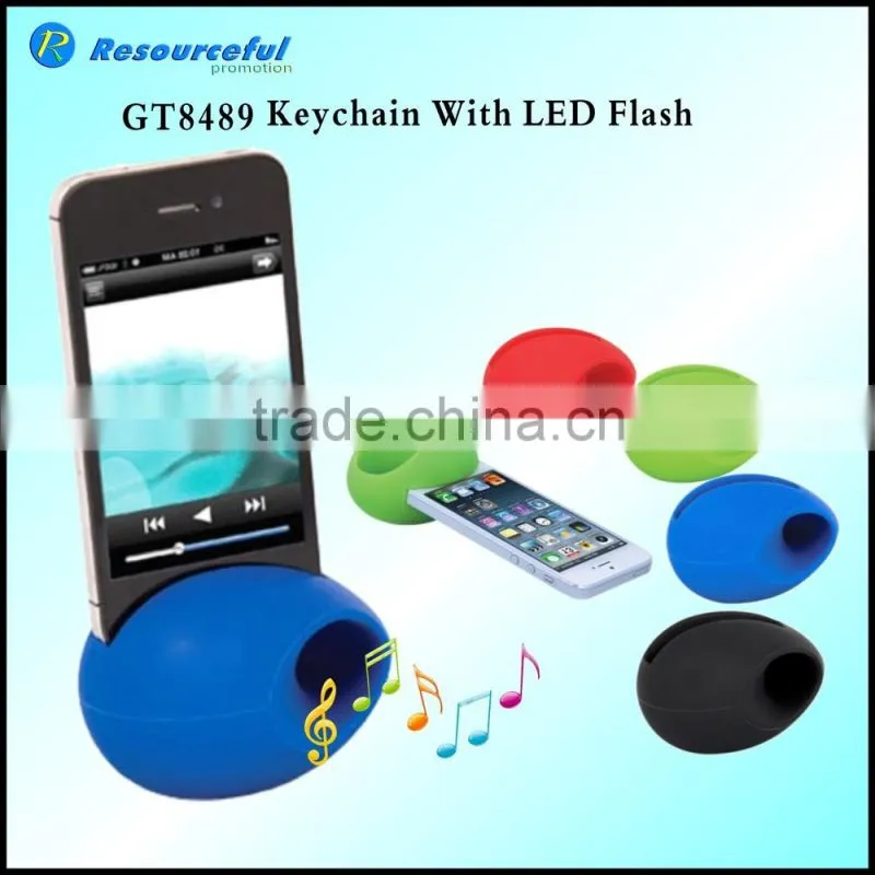 2016 hot sell egg shaped silicone mini sound amplifier/silicone egg speaker for phone