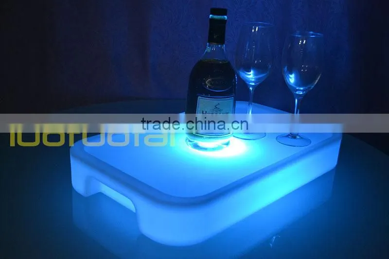 2015 New designGlow serving tray large pe Plastic Bar Tray LTT-WB08E