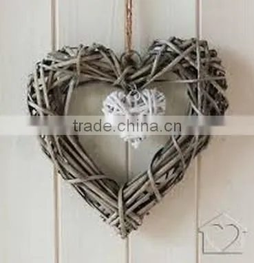Christmas Red wicker heart For home decorations