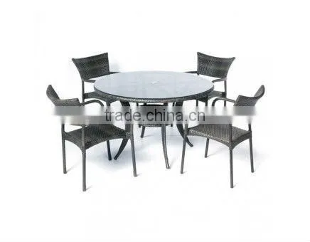 2017 Trade Assurance Widely Used 5 Pcs outdoor poly rattan resin wicker garden low cost table set designs