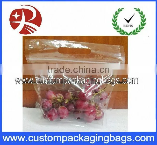 Portable the perforation grape packaging bag for supermarket