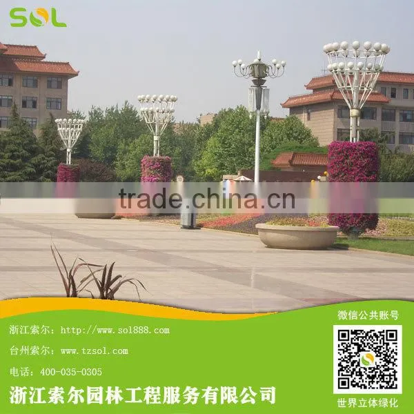 SOL good design lamp post green planter hydroponics vertical green post planter