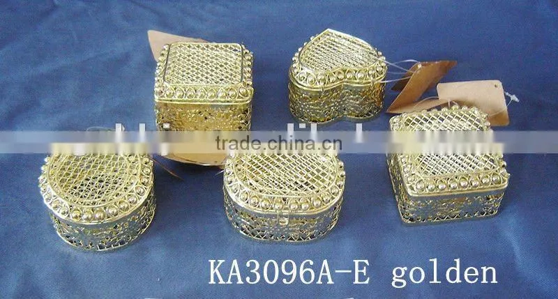 Golden Valentine Metal Gift Packing Basket