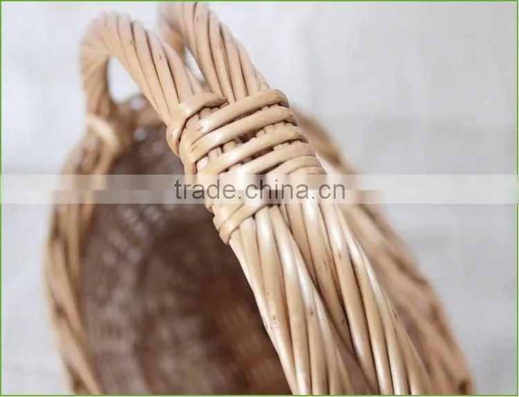 Durable wicker gift basket boat shape cane basket with handle