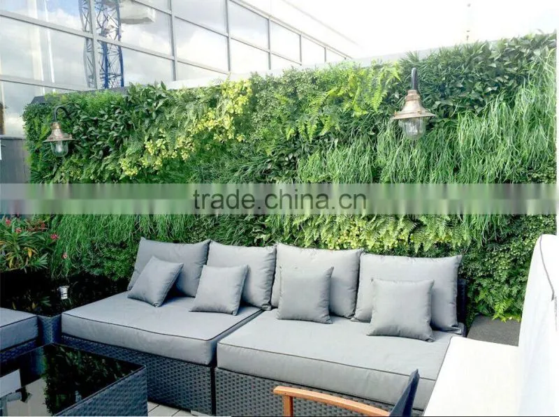 hot sale artificial green plant wall/artificial green backdrop for sale