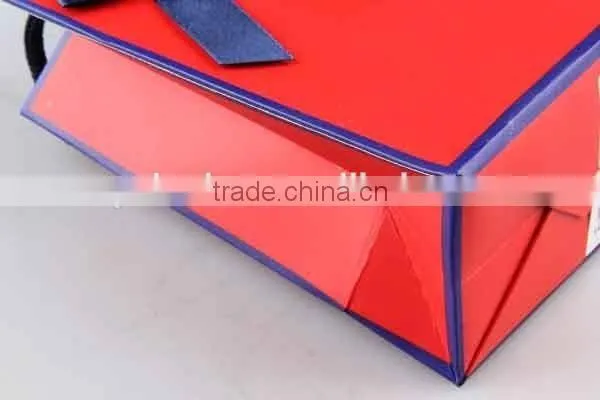 Two-colored Foldable Gift Bag / Shopping Bag With Bowknot