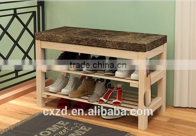 2016 hot selling wooden shoes-changing bench